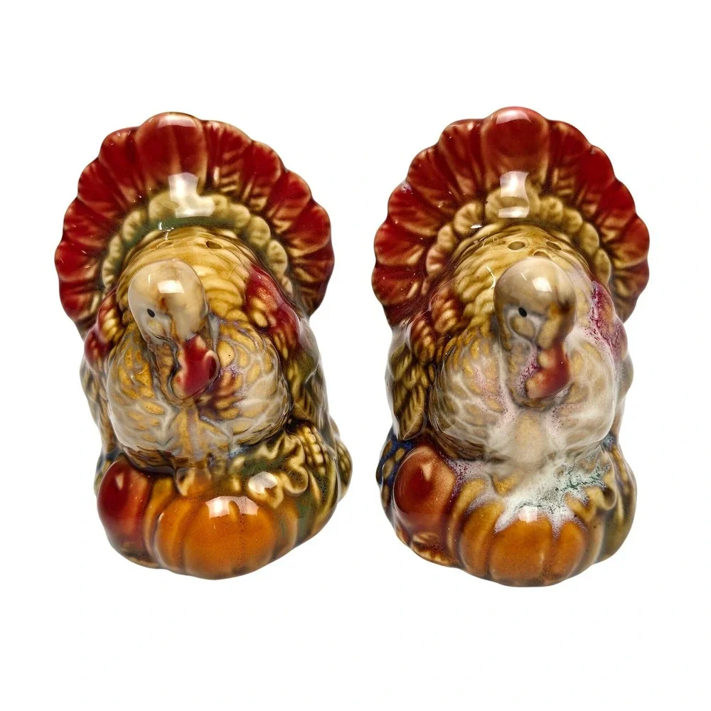 Vintage‎ Turkey Salt and Pepper Shaker Set Thanksgiving Fall Harvest Decor